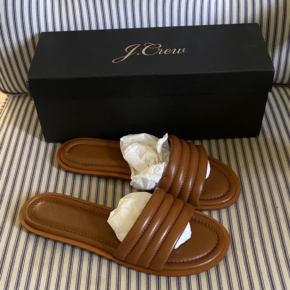 NWT J.Crew Vegan Leather Braided Strap Sandle - Size 6